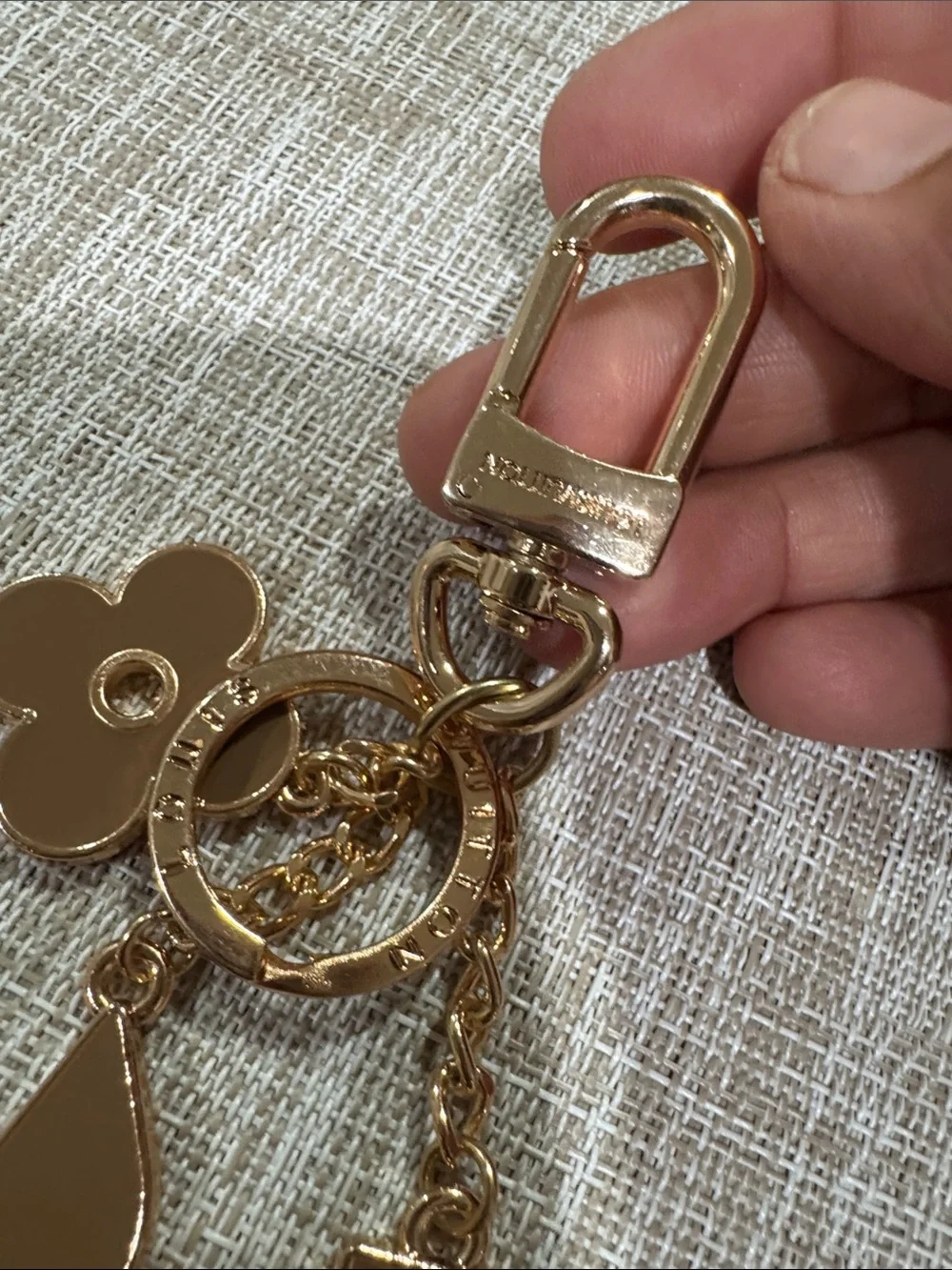 Gold-Tone Monogram Key Charm